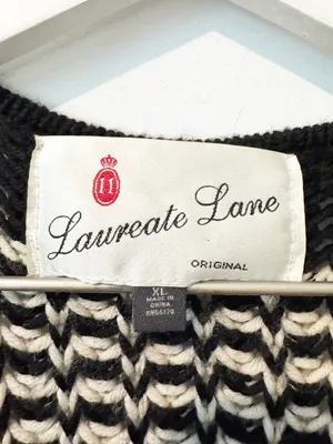 Laureate Lane Cardigan Size‎ XL Wool Striped Chunky Rope Tie Sweater Retro Boho thumbnail 6