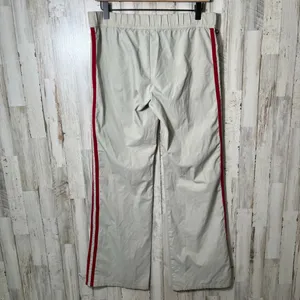 Vintage Y2k Express Cream Red Stripe Sweat Pants Wide Leg Womens Medium‎ thumbnail 7