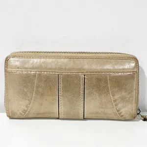 COACH SoHo Leather Metal Buckle‎ Zip Around Accordion Wallet thumbnail 3