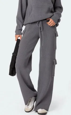 Edikted Wynter Knit Cargo Pants thumbnail 1