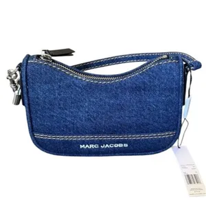 NWT Marc Jacobs Mini Drifter Denim Baguette Convertible Shoulder Bag Blue Y2K thumbnail 2