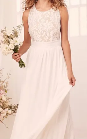 Lulu’s Forever & Always high neck white XS evening maxi dress thumbnail 1
