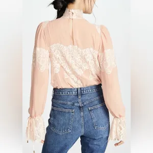 We Are HAH x Revolve Queen 4 A Day Lace Chiffon Bodysuit in Copper Rose size XS thumbnail 3