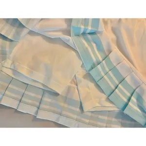 Addison Bay Birdie Pleated Tennis/Golf Skirt White Light Blue Women's sz. M thumbnail 7