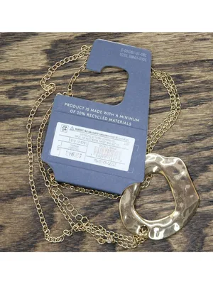 NWT Universal Thread Free Organic Ring Pendant Necklace Gold Yellow 32" + 3" thumbnail 3