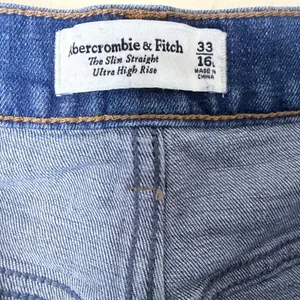 Abercrombie & Fitch Straight Jeans Women Sz 16L Blue Ultra High Rise Stretch thumbnail 6