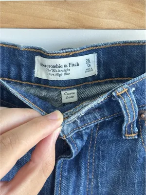 Abercrombie & Fitch Jeans Curve Love 90s Straight Ultra High Rise Denim Size 25 thumbnail 5
