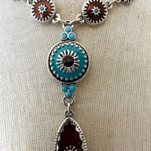 Avon enameled south western style Y necklace thumbnail 2