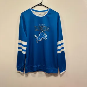Detroit Lions Blue long sleeve lightweight Sweatshirt! Size large! thumbnail 2