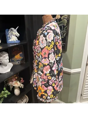 Sunday Up Floral Print Fleece‑Lined Quilted Jacket – Size Small (Oversized Fit) thumbnail 8