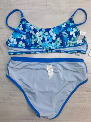 Cupshe Blue Floral Two-Piece Swim Set nwt size medium thumbnail 9