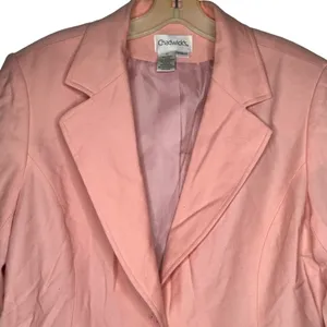 Vintage Chadwick's Wool‎ Pink Blazer Size 12 thumbnail 2