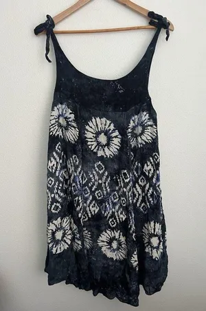 Free People Desert Winds Tie-Dye Midi Dress Boho Chic Lagenlook Festival Flowy M thumbnail 2