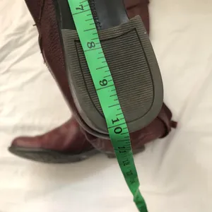 Naturalizer Vintage Burgundy Maroon Red genuine leather knee-high Riding boots gold buckles-Size 7M Measurements in pics #gothic #whimsygoth #biker #grunge #western boho indie thumbnail 7