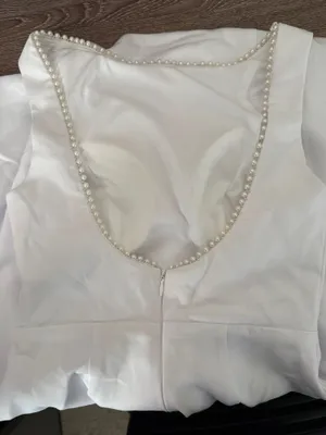 Amazon pearl lined white mini dress graduation bridal thumbnail 4