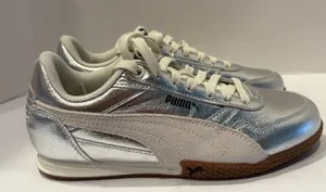 PUMA Bella Donna low-top lifestyle sneakers in a metallic silver finish 6.5 thumbnail 1