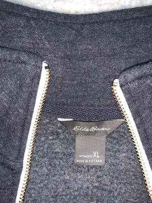 Eddie Bauer Quarter Zip Grey Pullover Size XL EUC thumbnail 2