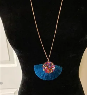 - Simply Southern Fan w/ Sparkle Stones Necklace thumbnail 4