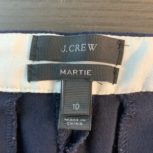 J Crew Martie Slim Cropped Pants Navy‎ Side Zip B8521 Womens 10 Office Preppy thumbnail 3