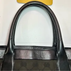Gucci Black Tote Hand Bag with Iconic GG Design thumbnail 6