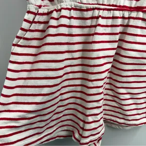 Lumiere Womens Large Red Ivory Striped Cotton Romper NWT Nautical Coastal thumbnail 3