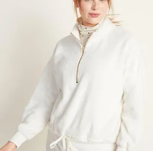 Old navy Cozy Faux-Fur Half-Zip Cinch-Hem Sweatshirt thumbnail 1
