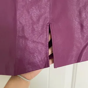NWOT | Nasty Gal Collection women’s faux leather‎ purple miniskirt — size 4 thumbnail 2