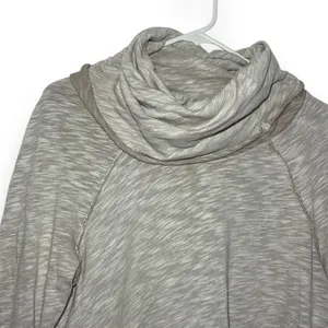 Free People Beach Cowl Neck Pullover Womens XS/S Oatmeal Space‎ Dye Cotton OB482393 thumbnail 3