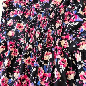 Torrid Dark Coquette Floral Corset Lace Up Smocked Sundress Plus Size 1 thumbnail 16