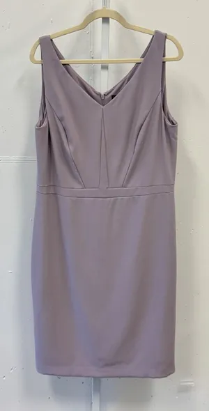 White House Black Market Lavender V-Neck Sheath Dress Size 16 Sleeveless Stretch thumbnail 1