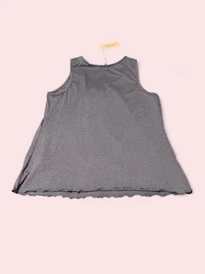 Sleeveless Gathered Grey Tank Top thumbnail 2