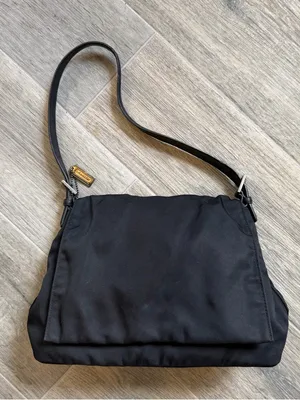 Vintage Coach #7424 Mercer Black Twill Nylon Leather Trim Shoulder Bag Handbag thumbnail 1
