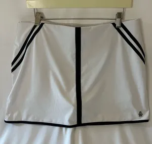 Original Penguin Munsingwear Golf Tennis Skort Pockets White/ Black Striped L thumbnail 1