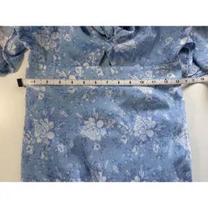 Altar'd State Blue Floral Maxi Dress Short Flutter Sleeve Tie‎ Front Womens S thumbnail 6
