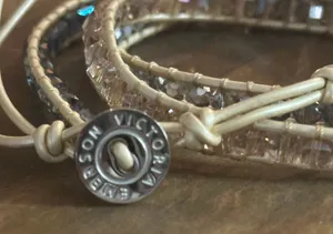 Victoria Emerson crystal leather wrap bracelet thumbnail 3