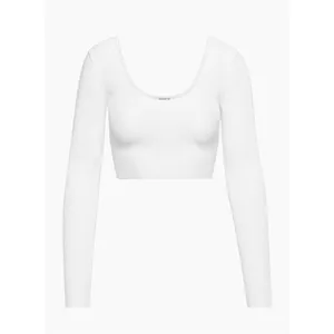 Aritzia ✨Babaton Sculpt Knit Scoopneck White Longsleeve Sz Small Top✨ thumbnail 6