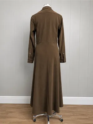 Vintage J.G. Hook Brown Maxi Dress Whipstitch Collar Western Equestrian Size 4 thumbnail 4