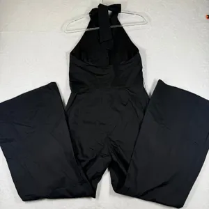 Alice + Olivia‎ Black Halter Wide Leg Jumpsuit Collared Backless Formal 8 thumbnail 13