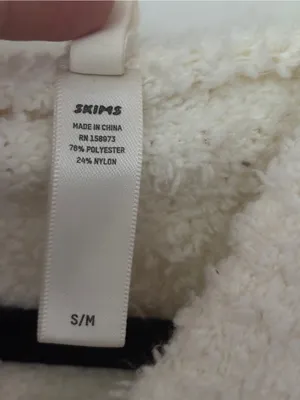 Skims Cozy Knit Zip-Up Hoodie Jacket Bone Cream Size Small / Medium Fuzzy Boucle thumbnail 11