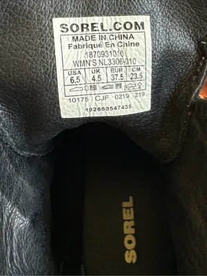 Like New Sorel Blake Lace-Up Heeled Boots Black Grey Size 6.5 thumbnail 8