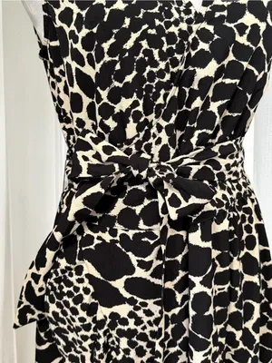 NWT Who What Wear Swirling Leopard Wrap Ruffle High Low Maxi Dress XS thumbnail 6