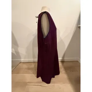 Leota Ava Dress Power Plaid Burgundy Wine Sleeveless Fit Flare Midi 3L NEW thumbnail 5