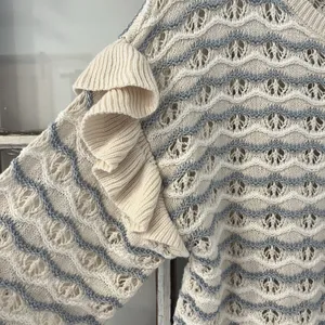 Blu Pepper The Rexford Ruffle‎ Open Knit Sweater Size Small thumbnail 3