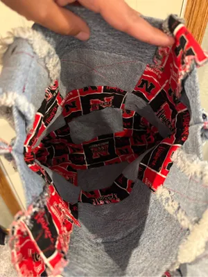 Nebraska N Logo Denim Tote Bag - Red & Gray thumbnail 4