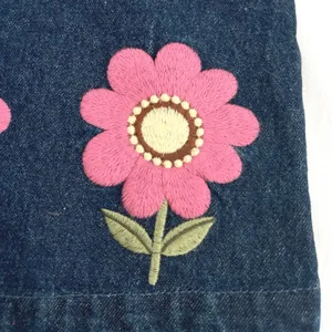Princess Highway Denim Fiona Pinny Dress Pink Flowers Embroidered AU Size 10 NEW thumbnail 3
