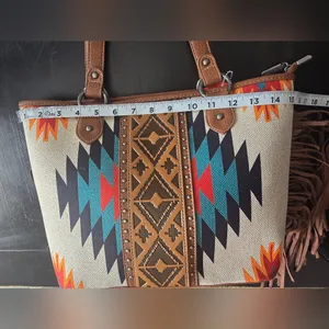 Western Aztec Tapestry‎ Concealed Tribal Carry Tote Bag Ivory thumbnail 10