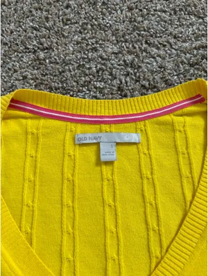 Yellow Cable Knit Y2K Sweater thumbnail 3