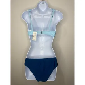 Cupshe Maternity Scalloped Bikini Set Light Blue Dark Blue Size M DKA12C4J002ST‎ thumbnail 3