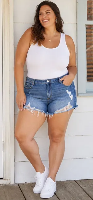 Abercrombie & Fitch The Mom Short Mid Rise Distressed Denim Shorts Size 34 thumbnail 1