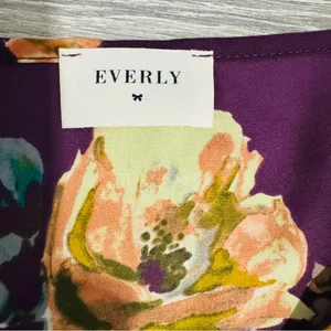 Everly Women Purple Floral V-Neck Side Slit Maxi Dress Size S‎ thumbnail 13